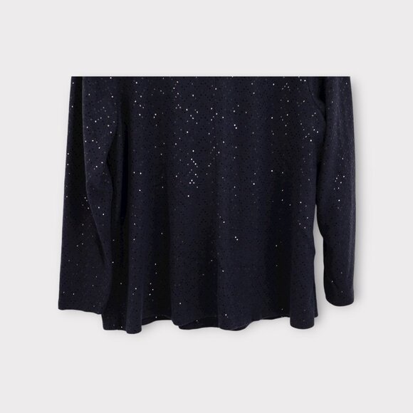 NWT Lane Bryant Sweater Plus Size 14/16 Cowl Neck Blue Sequins Stretch Pullover - Picture 11 of 16